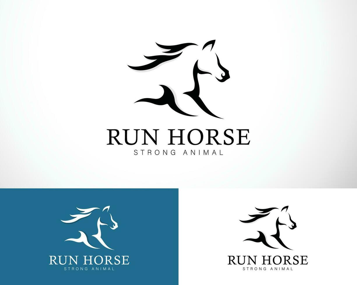 paard logo creatief dier zwart vector sterk rennen snelheid haar- hoofd paard