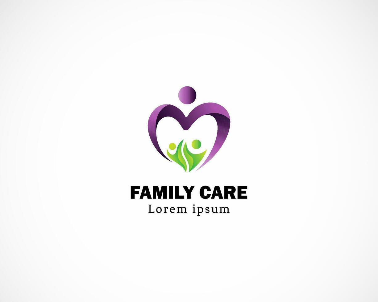 familie zorg logo ontwerp modern abstract vector