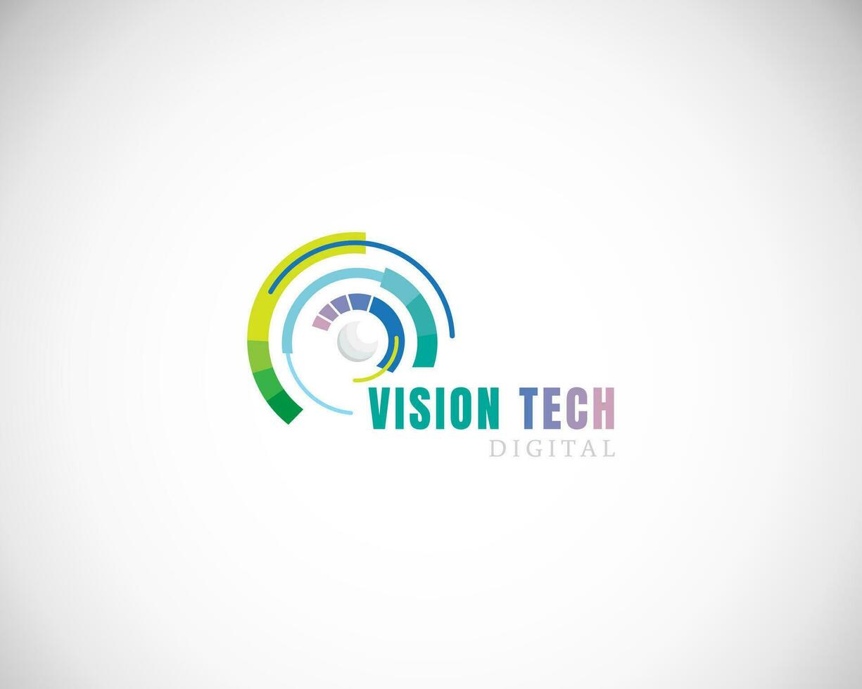 digitaal visie logo creatief ontwerp cirkel ontwerp concept vector