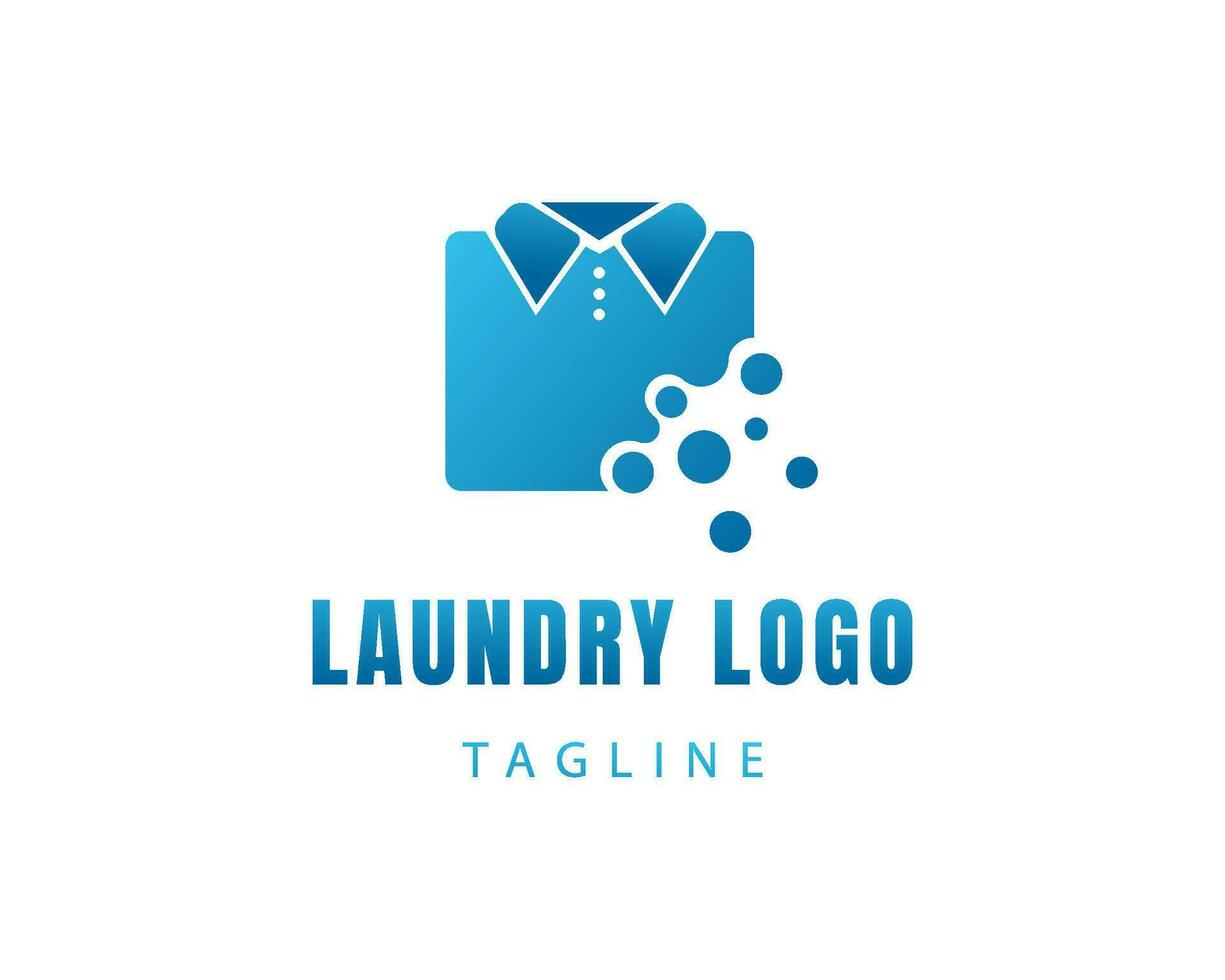 wasserij logo creatief logo kleren logo schoon logo vector