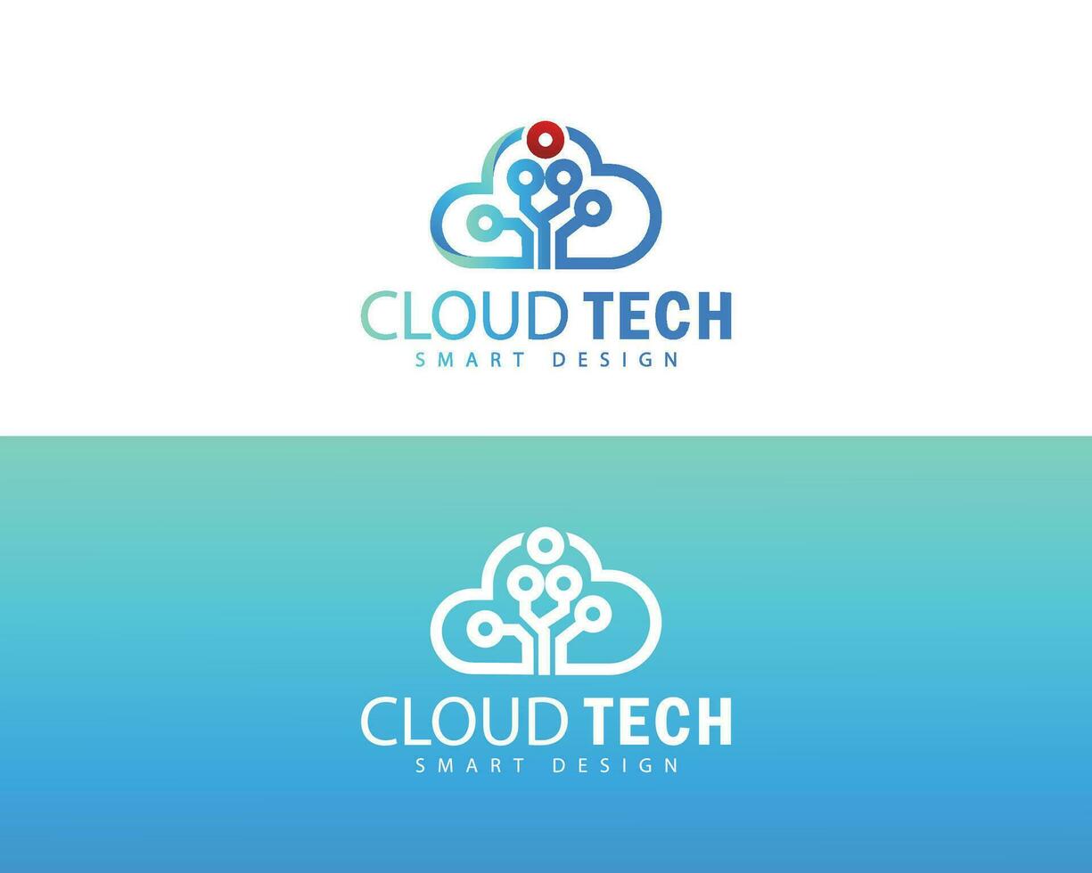 wolk tech logo creatief boom tech ontwerp concept slim innovatie digitaal systeem vector