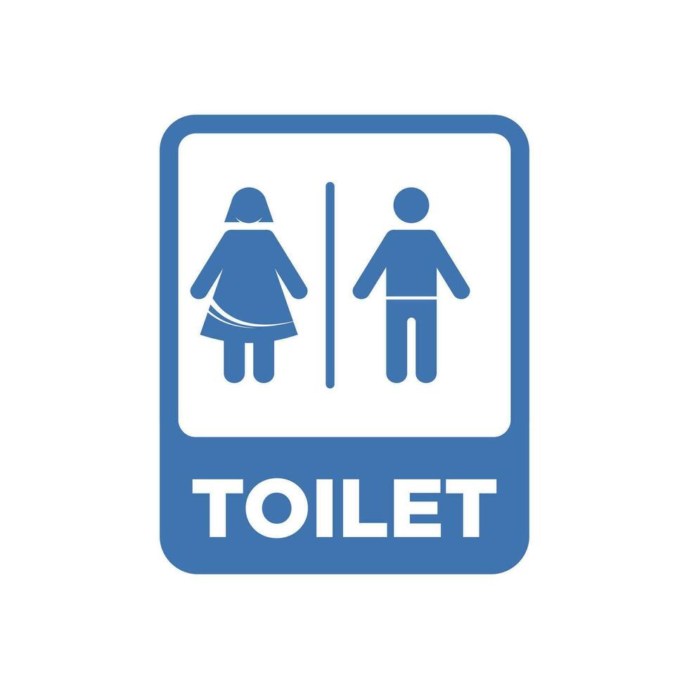 gemakkelijk eenvoudig teken icoon mannetje en vrouw toilet. vector