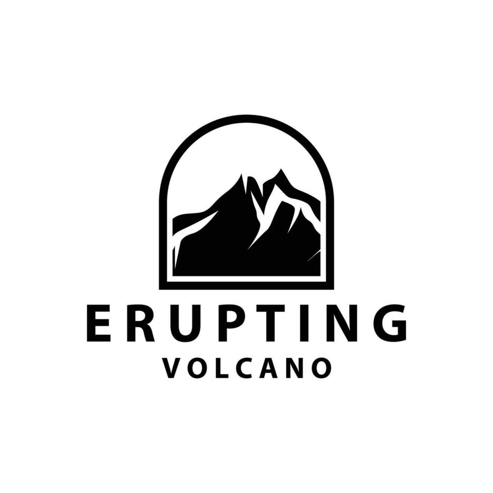 vulkaan logo ontwerp inspiratie natuurlijk landschap vulkaan uitbarsting berg elegant premie vector