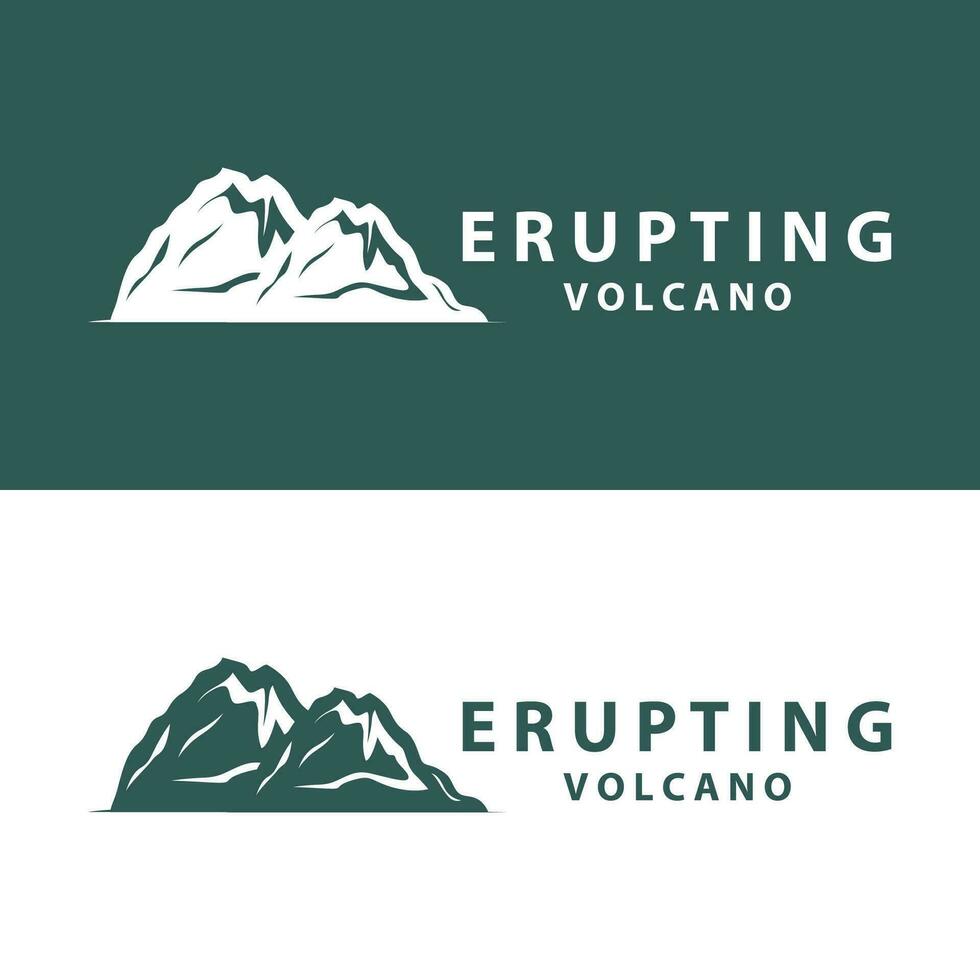 vulkaan logo ontwerp inspiratie natuurlijk landschap vulkaan uitbarsting berg elegant premie vector