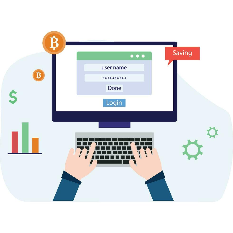 bitcoin Log in illustratie vector