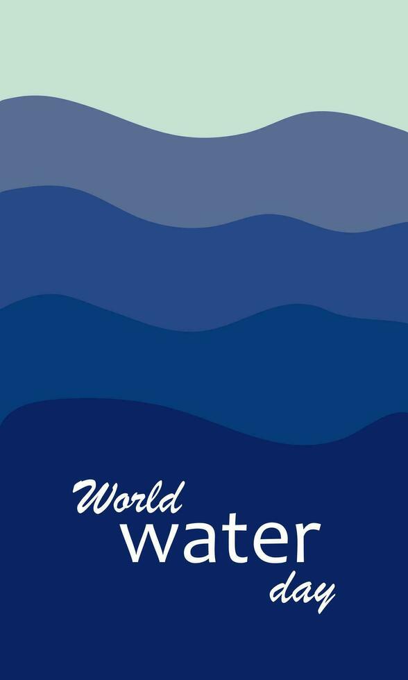 wereld water dag is een vector abstract concept van de oceaan. opslaan water - ecologie, zorgzaam voor de planeet