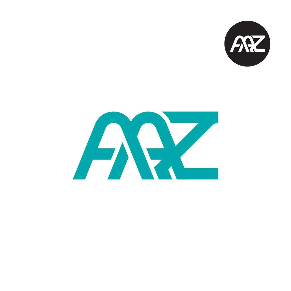 brief aaz monogram logo ontwerp vector