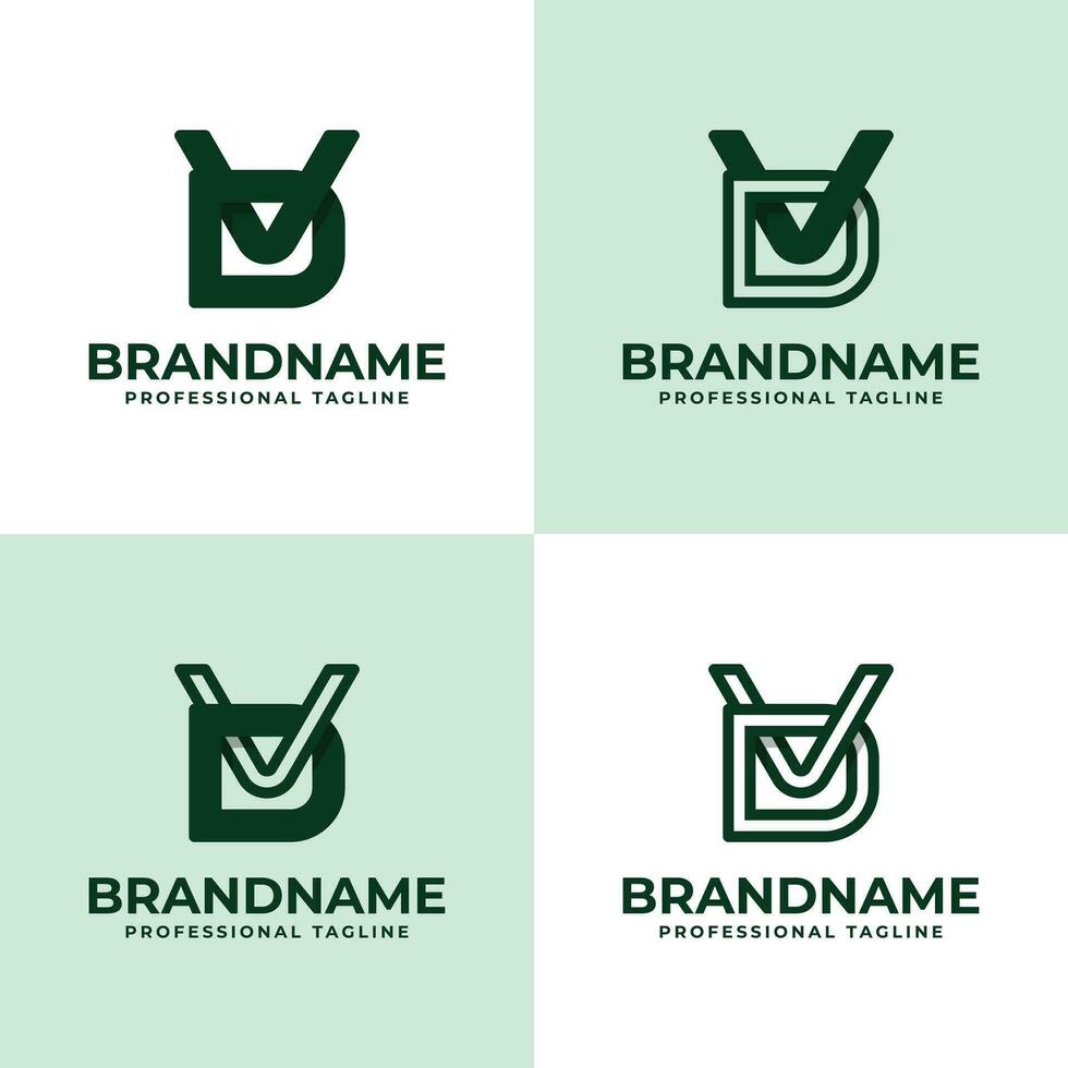 modern brief dv monogram logo set, geschikt voor bedrijf met dv of vd initialen vector