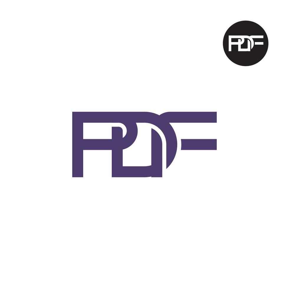 brief pdf monogram logo ontwerp vector