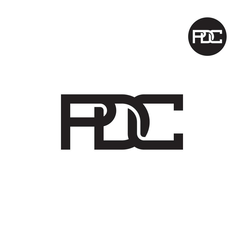 brief pdc monogram logo ontwerp vector