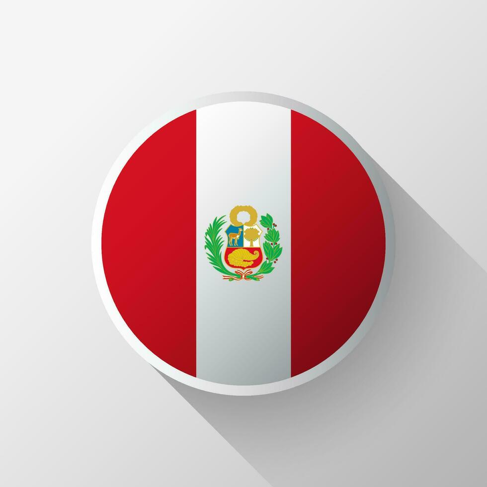 creatief Peru vlag cirkel insigne vector