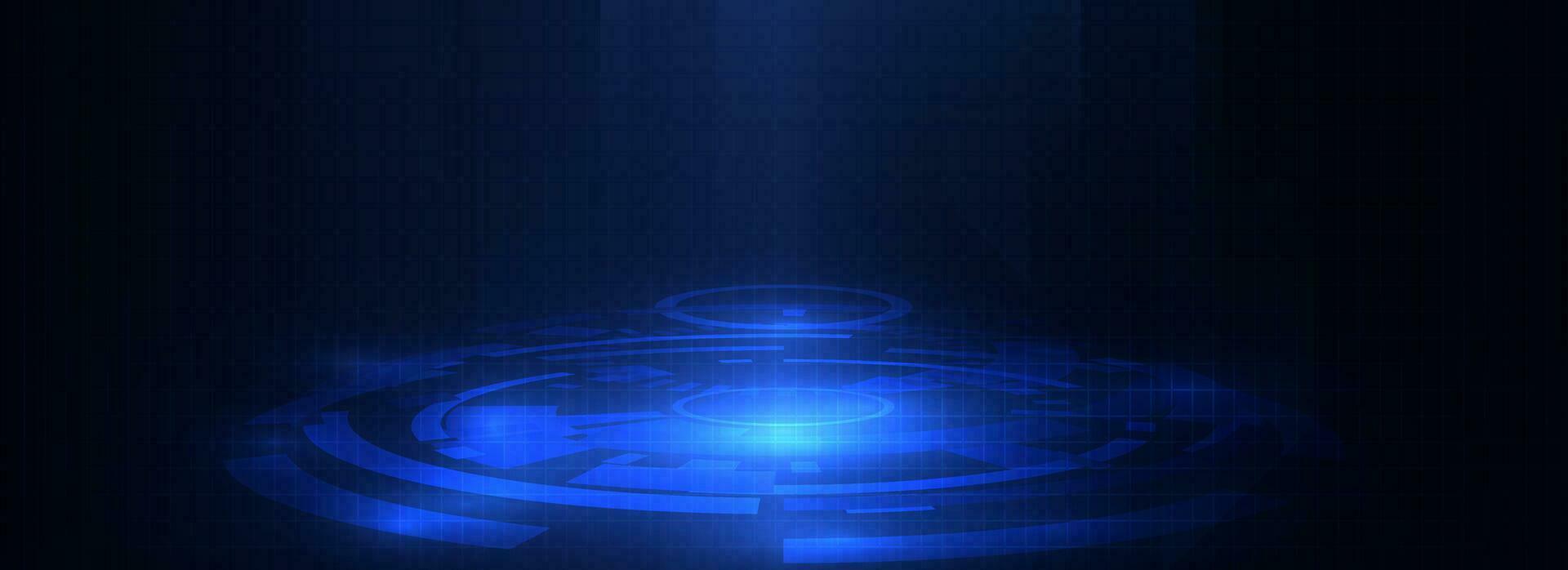 gloeiend blauw technologie cirkel futuristische achtergrond concept vector