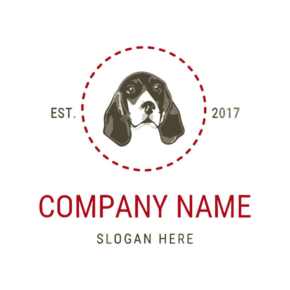 hond logo vector. huisdier vriendelijk logo. dier logotype concept. vector illustratie.
