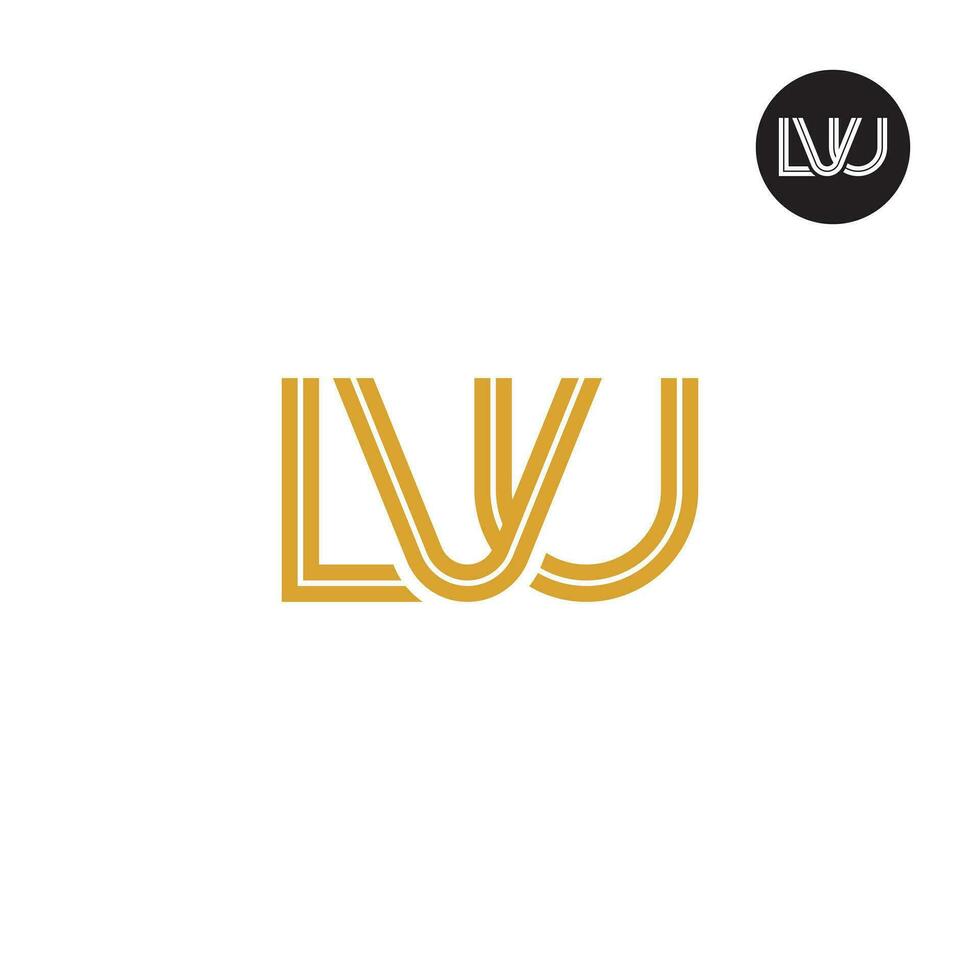 brief lvu monogram logo ontwerp met lijnen vector