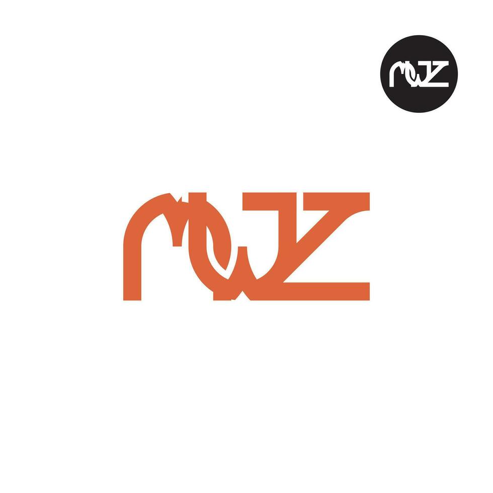 brief mwz monogram logo ontwerp vector