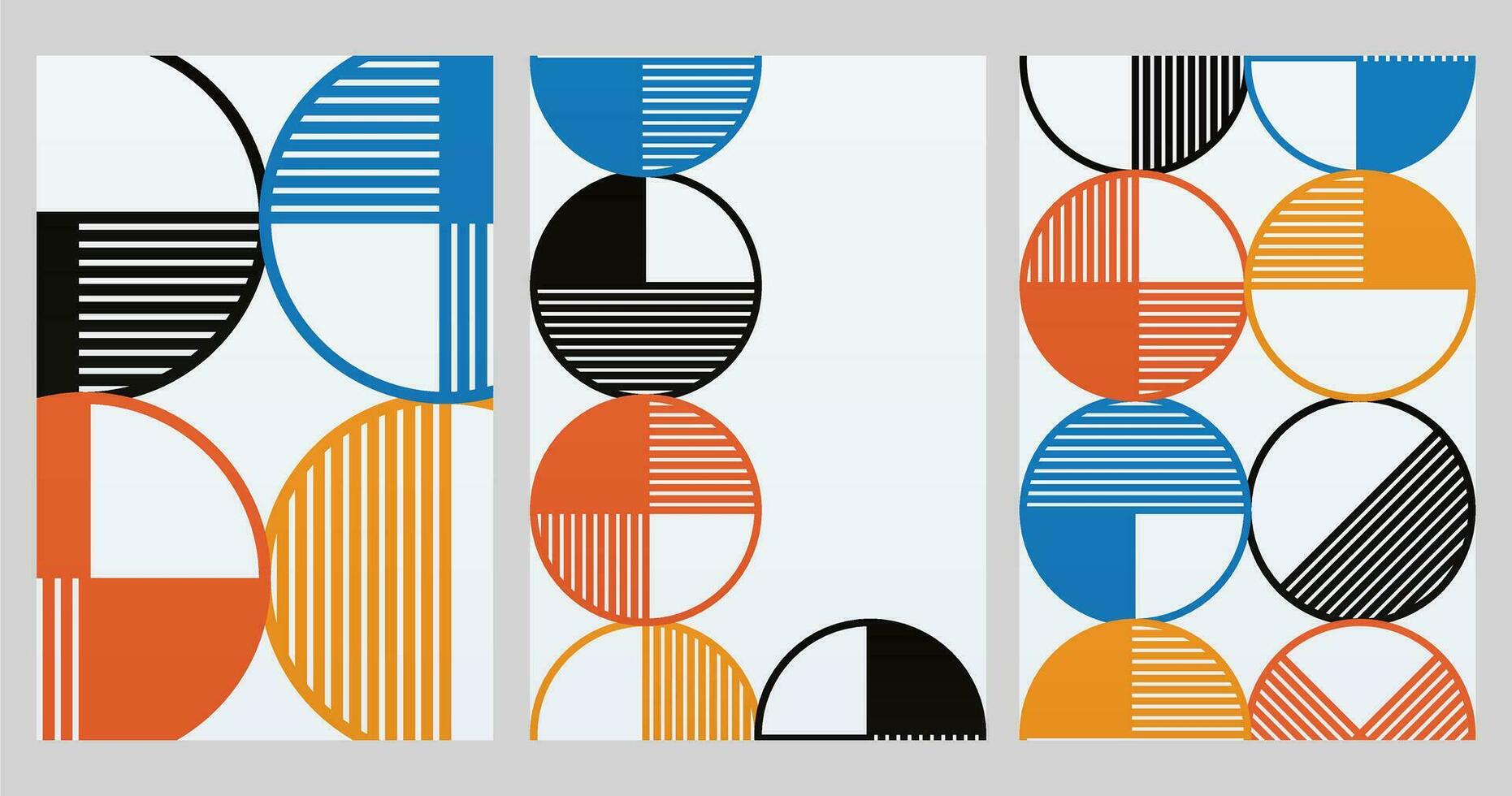 abstract meetkundig bauhaus muur decoratie poster. midden eeuw modern muur kunst vector