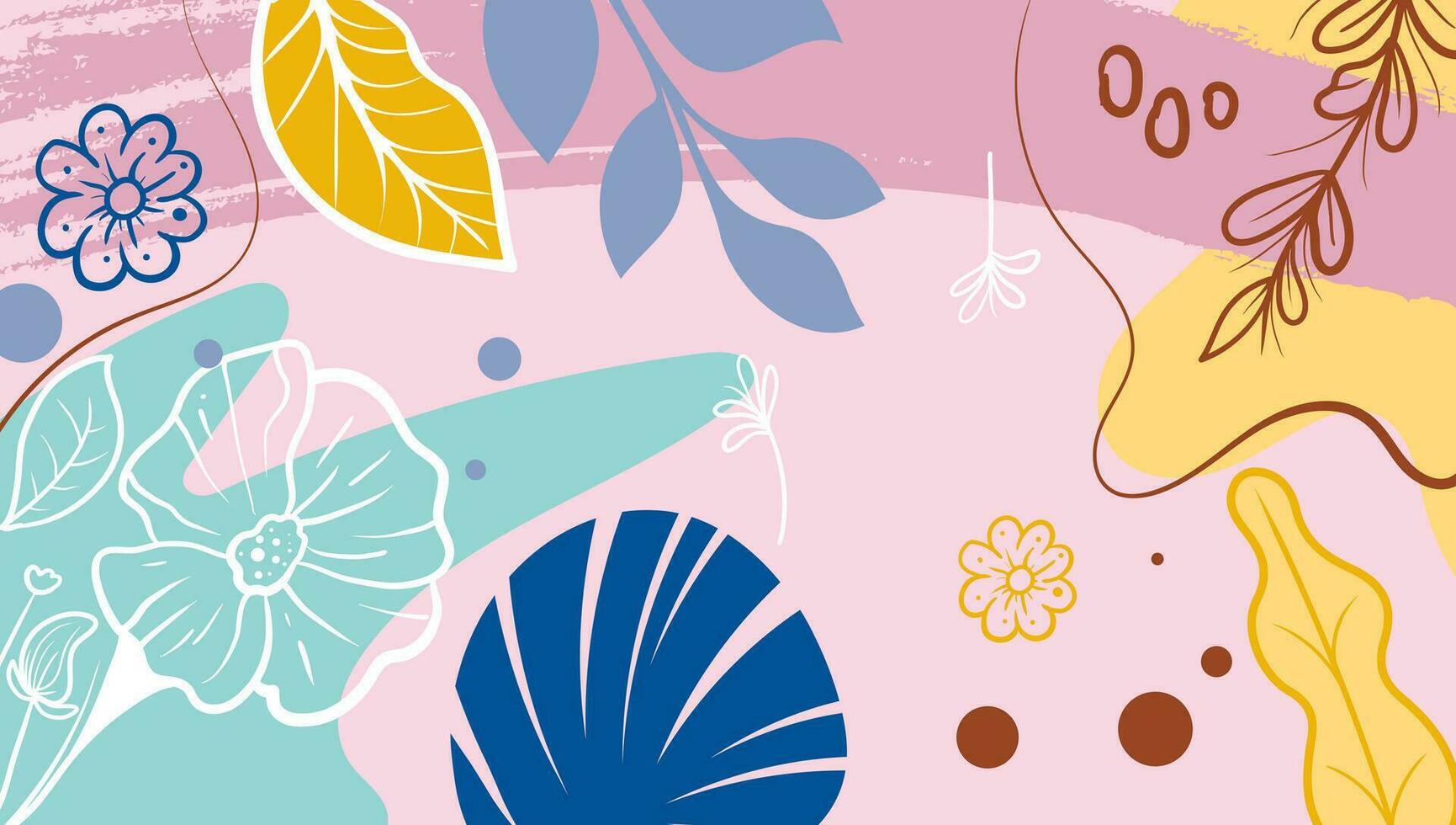 tropisch bladeren achtergrond vector. botanisch gebladerte banier ontwerp hand- getrokken kleurrijk voor wikkels, achtergronden, ansichtkaarten, groet kaarten, bruiloft uitnodigingen, romantisch evenementen vector