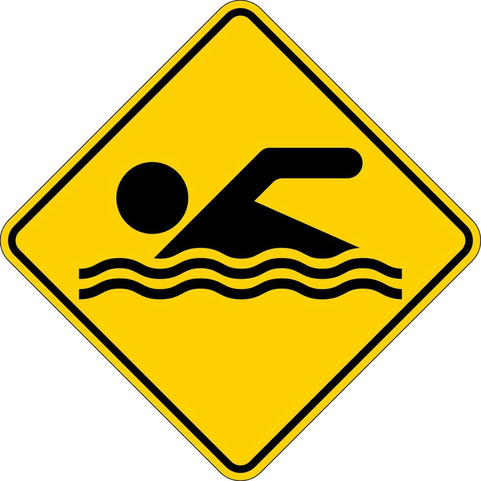 water veiligheid teken merk op -zwemmen Oppervlakte vector