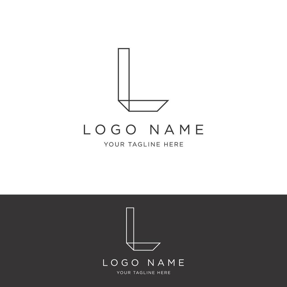 modern en luxueus meetkundig brief l eerste logo ontwerp. logo voor bedrijf, bedrijf, identiteit. vector