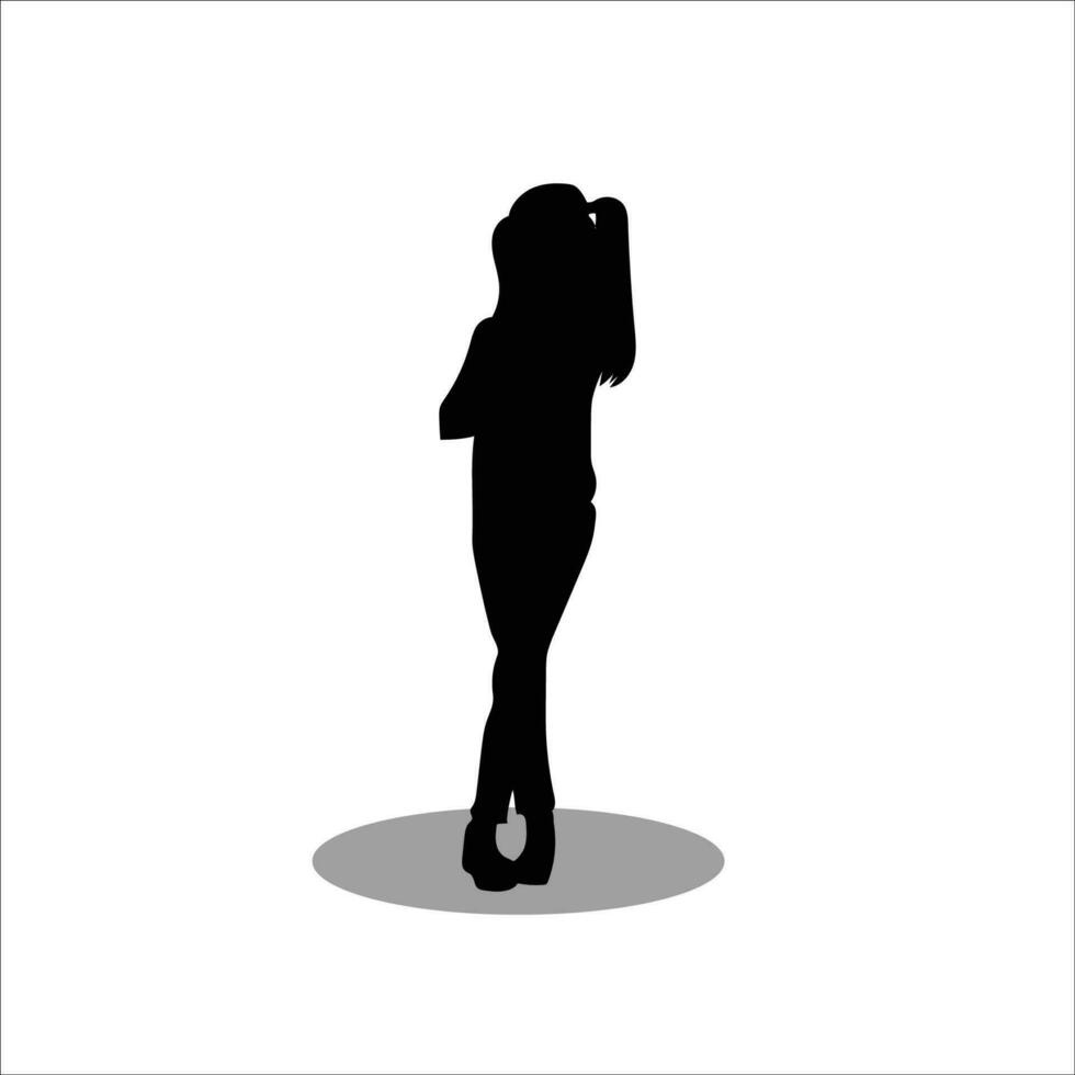 meisje silhouet voorraad vector illustratie