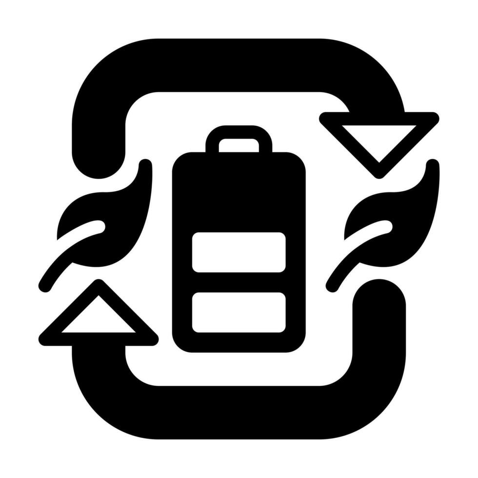 batterij glyph-pictogram vector