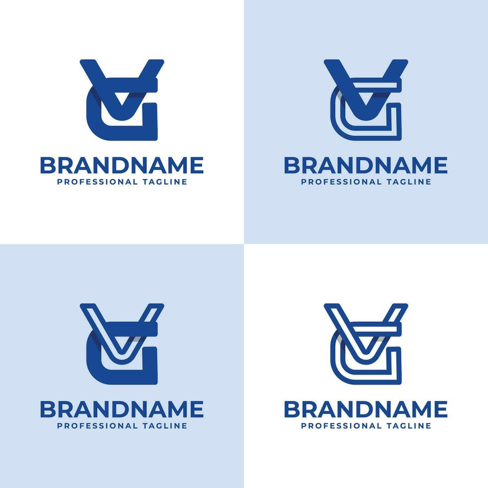 modern brief gv monogram logo set, geschikt voor bedrijf met gv of vg initialen vector