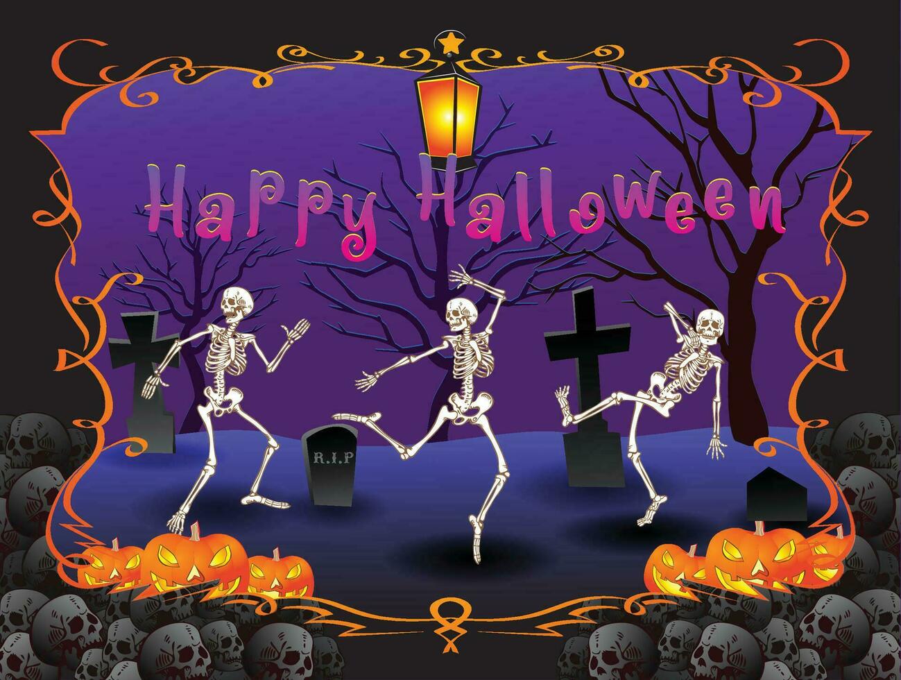 dansen skeletten halloween vector