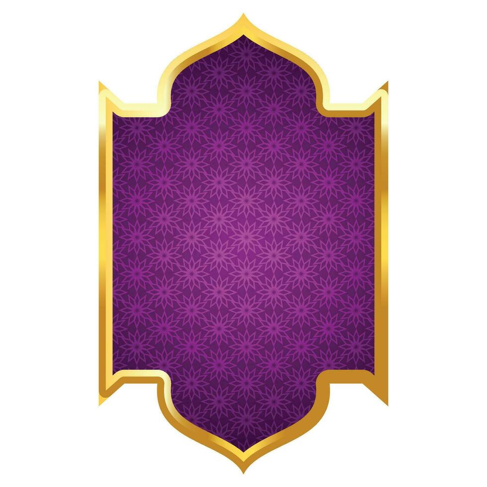 luxe gouden Islamitisch Koninklijk titel kader Arabisch stijl tekst doos banier clip art vector