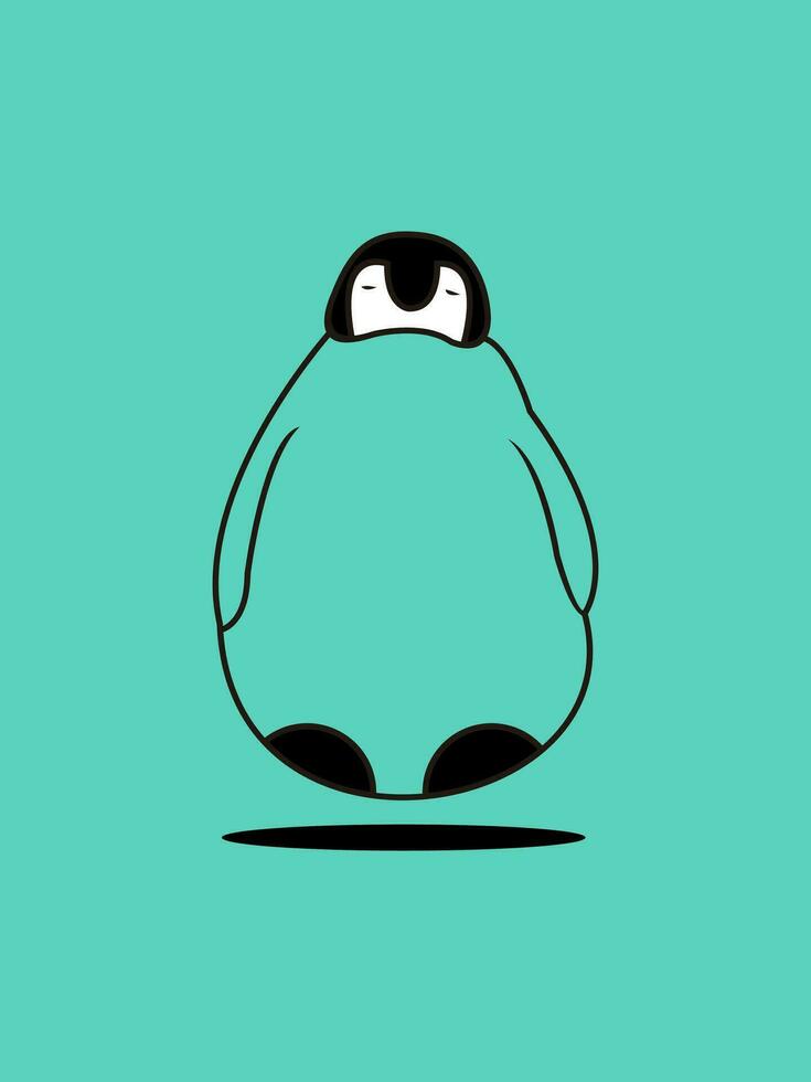 pinguïn lijn logo concept vector