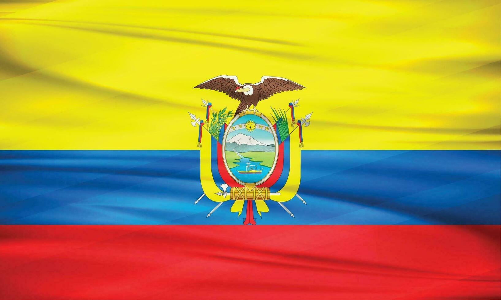 illustratie van Ecuador vlag en bewerkbare vector Ecuador land vlag
