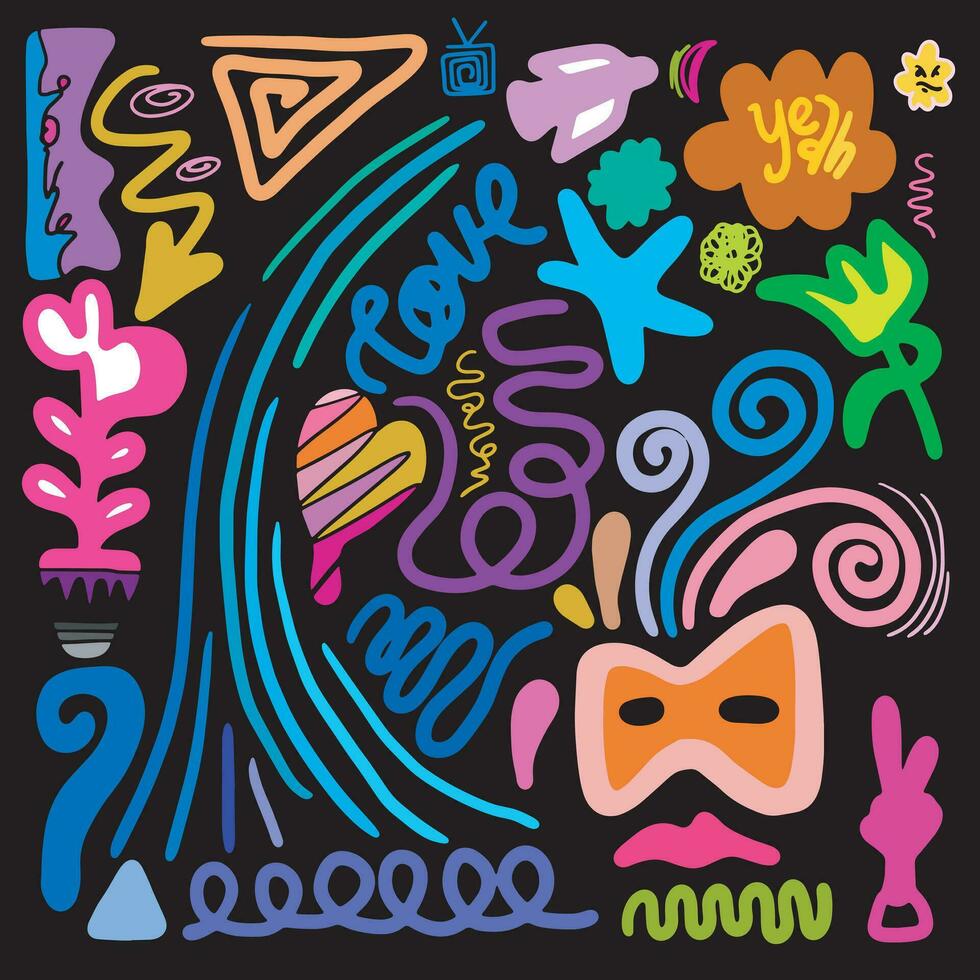 decoratief abstract met doodles van vormen. abstract modern hedendaags modieus vector illustratie voor ontwerp concept.