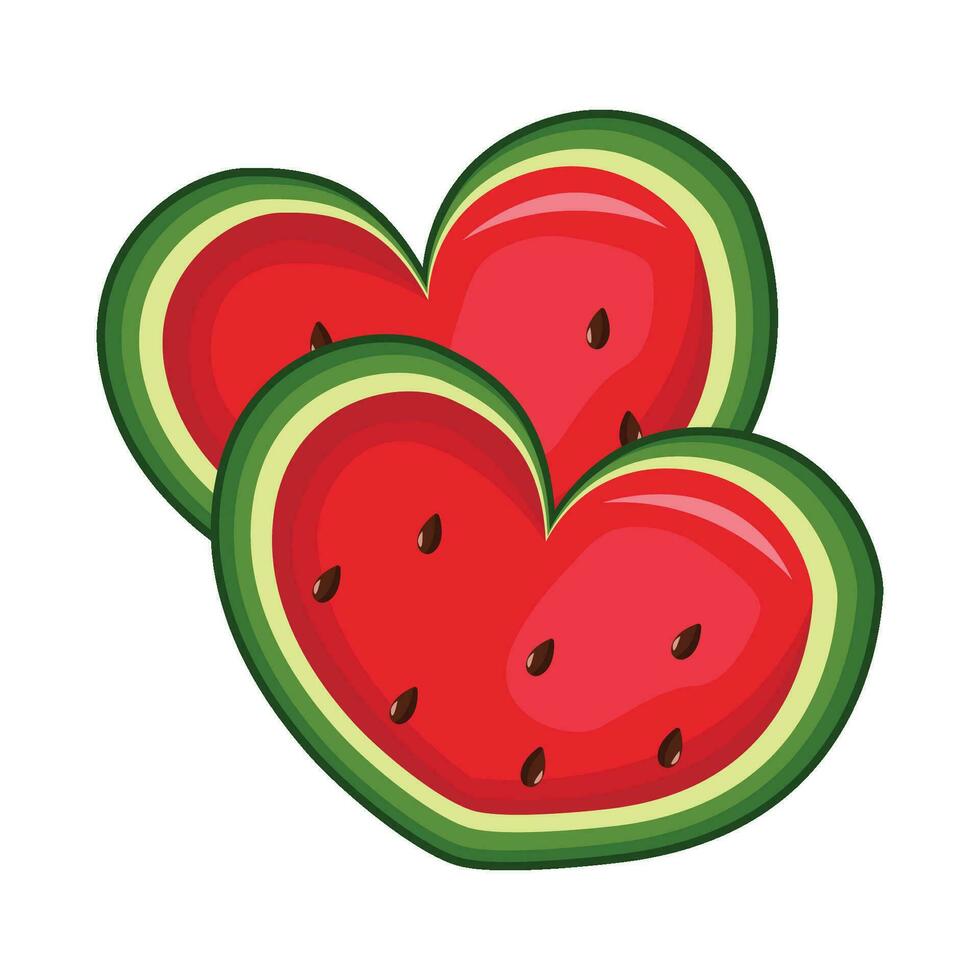 watermeloen hart illustratie vector