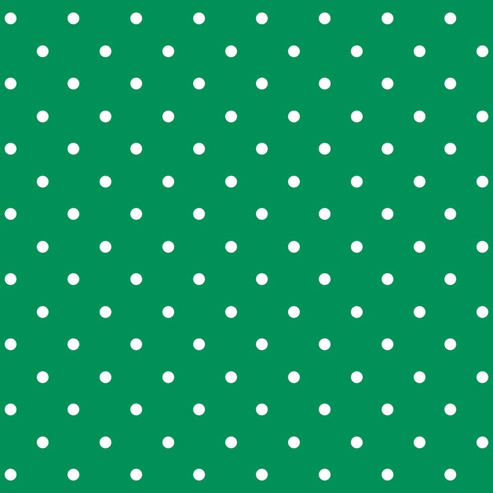 groen en wit naadloos polka punt patroon. vector