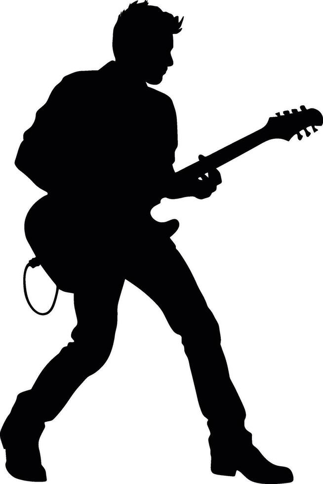 ai gegenereerd silhouetten van muzikanten met gitaar. vector illustratie. ai gegenereerd illustratie.