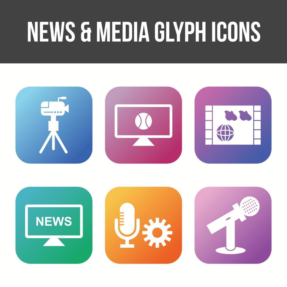 unieke nieuws en media vector icon set