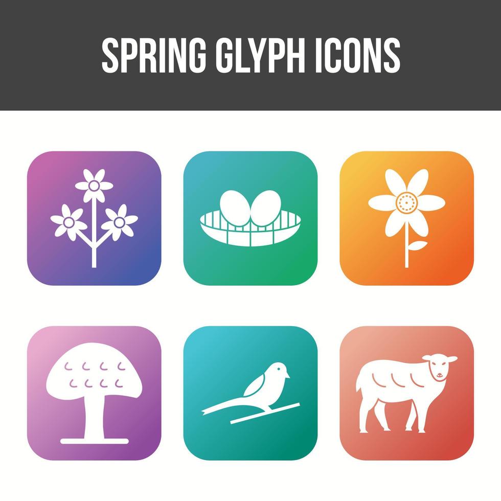 lente glyph vector icon set