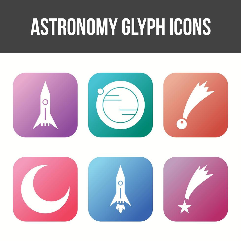 unieke astronomie lijn vector icon set