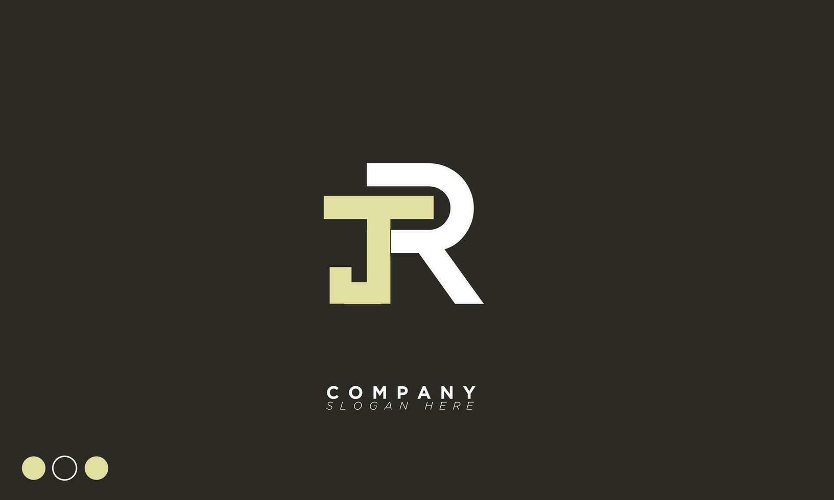 jr alfabet letters initialen monogram logo rj, j en r vector