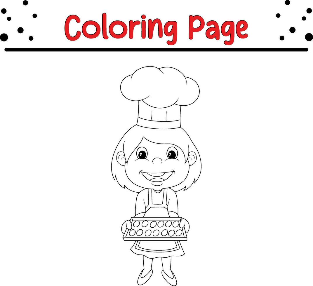 kleur bladzijde kinderen koken chef vector