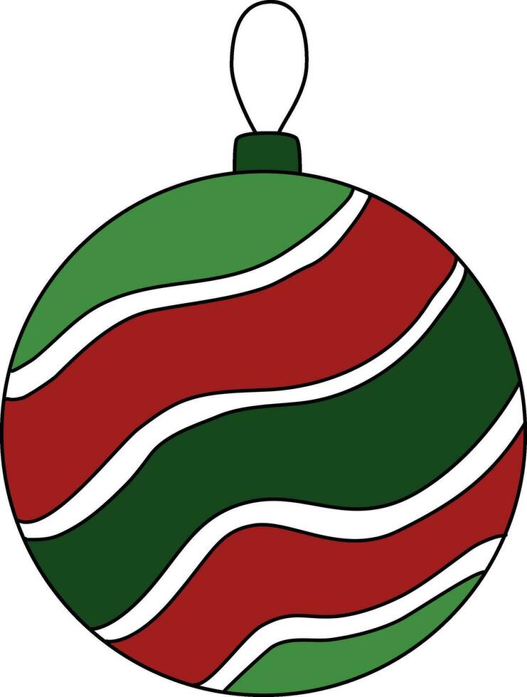 helder snuisterij decoraties voor kerstmis. deze kerstballen zijn versierd met klatergoud en slinger, met schattig tekening patronen voor de nieuw jaar festival. versieren Kerstmis boom vector