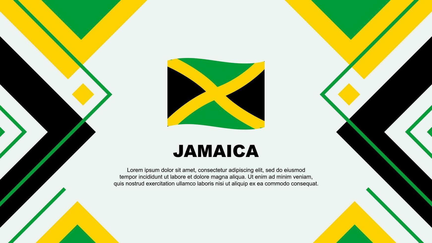 Jamaica vlag abstract achtergrond ontwerp sjabloon. Jamaica onafhankelijkheid dag banier behang vector illustratie. Jamaica illustratie