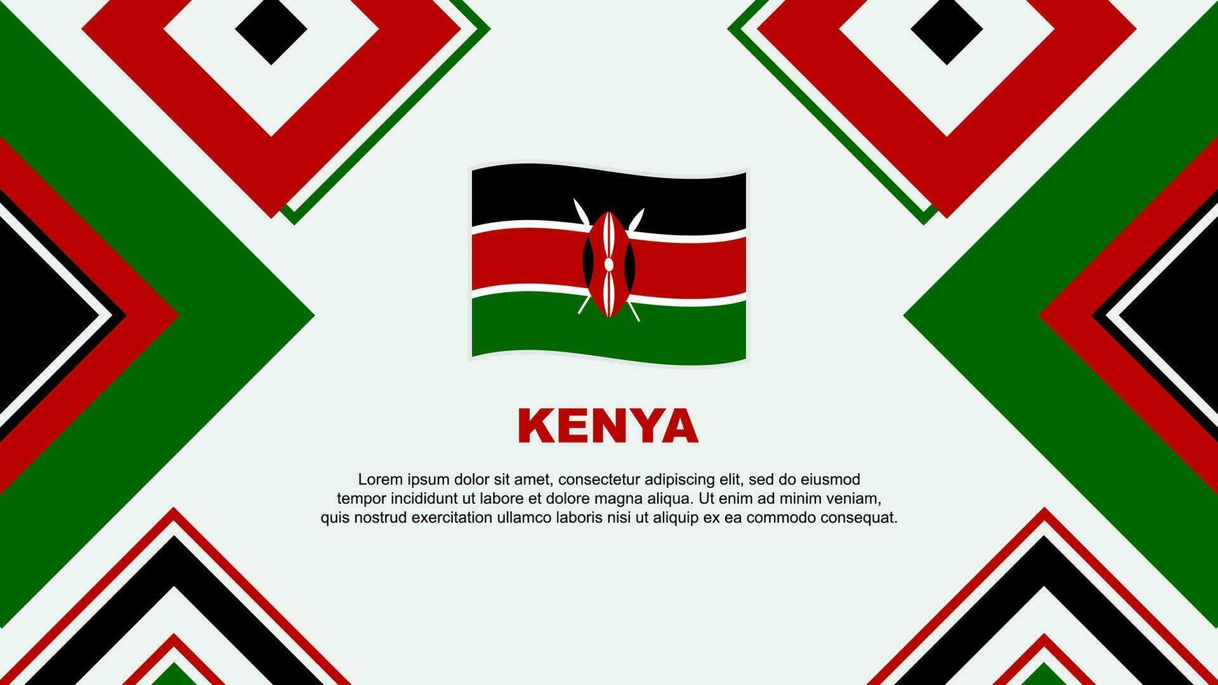 Kenia vlag abstract achtergrond ontwerp sjabloon. Kenia onafhankelijkheid dag banier behang vector illustratie. Kenia onafhankelijkheid dag