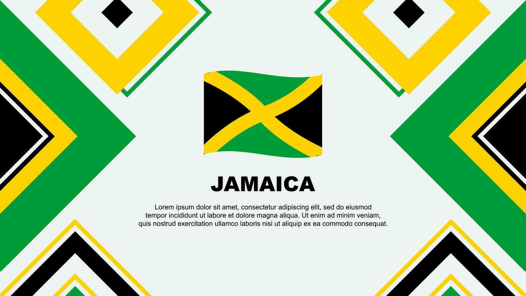 Jamaica vlag abstract achtergrond ontwerp sjabloon. Jamaica onafhankelijkheid dag banier behang vector illustratie. Jamaica onafhankelijkheid dag