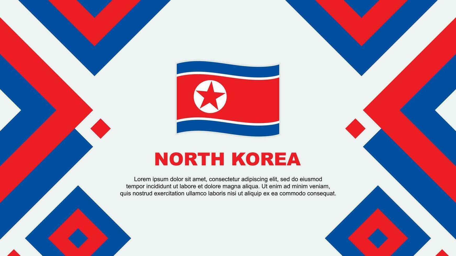 noorden Korea vlag abstract achtergrond ontwerp sjabloon. noorden Korea onafhankelijkheid dag banier behang vector illustratie. noorden Korea sjabloon