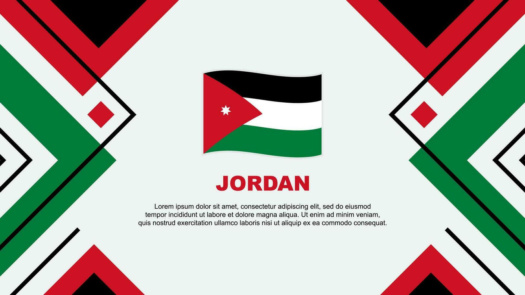 Jordanië vlag abstract achtergrond ontwerp sjabloon. Jordanië onafhankelijkheid dag banier behang vector illustratie. Jordanië illustratie