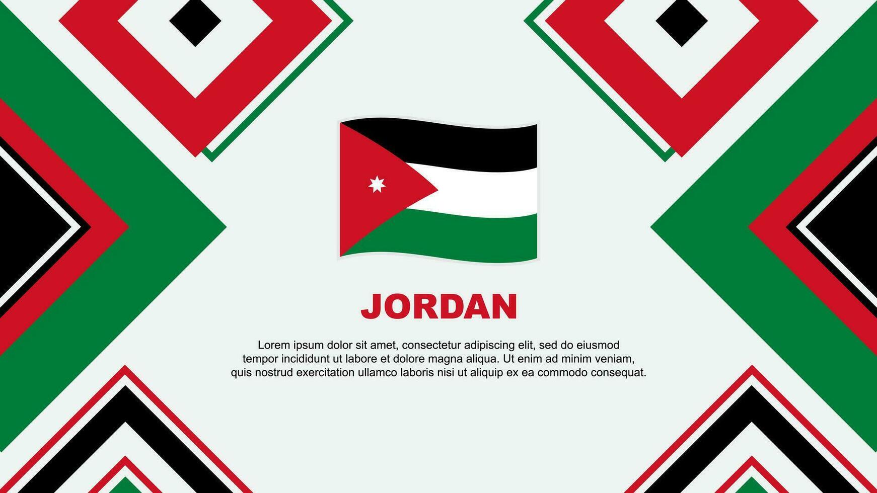 Jordanië vlag abstract achtergrond ontwerp sjabloon. Jordanië onafhankelijkheid dag banier behang vector illustratie. Jordanië onafhankelijkheid dag