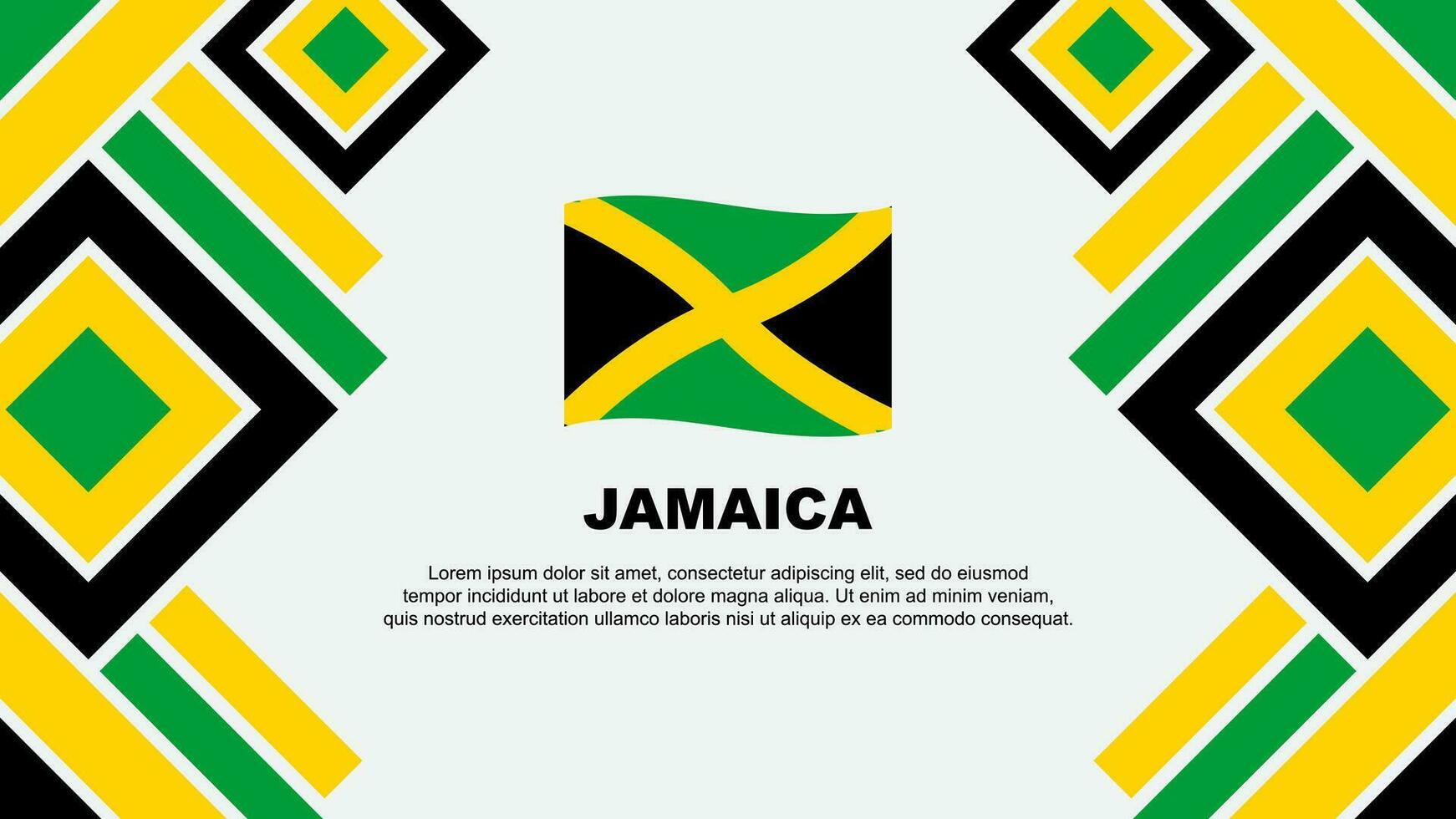 Jamaica vlag abstract achtergrond ontwerp sjabloon. Jamaica onafhankelijkheid dag banier behang vector illustratie. Jamaica