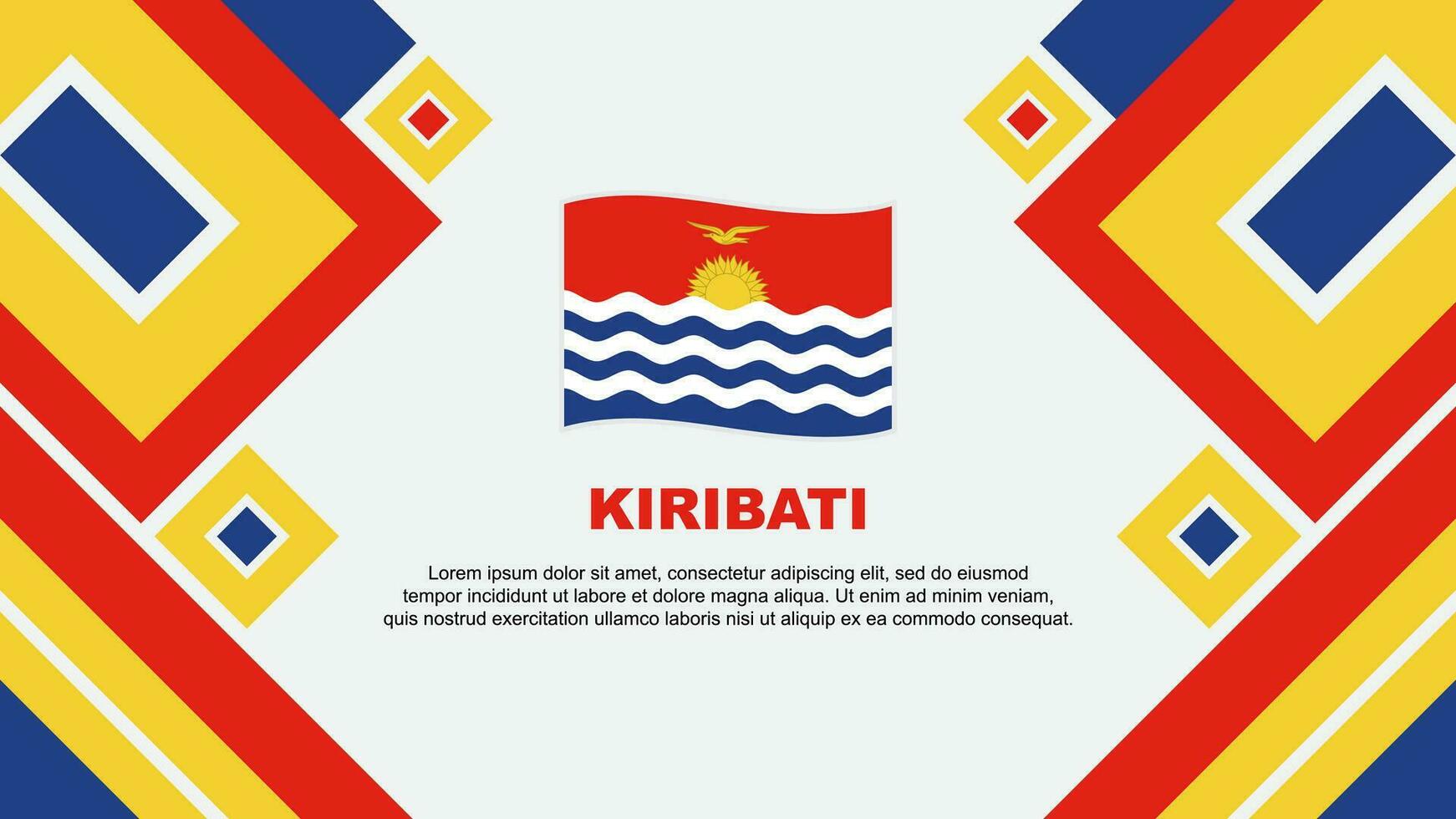 Kiribati vlag abstract achtergrond ontwerp sjabloon. Kiribati onafhankelijkheid dag banier behang vector illustratie. Kiribati tekenfilm