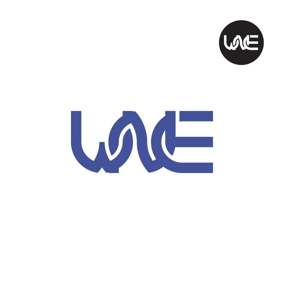 brief wne monogram logo ontwerp vector