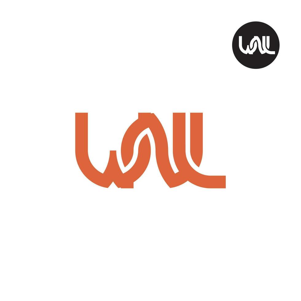 brief wnl monogram logo ontwerp vector